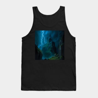 Curse of Strahd Scene - Lightning Strike on Castle Ravenloft Tank Top